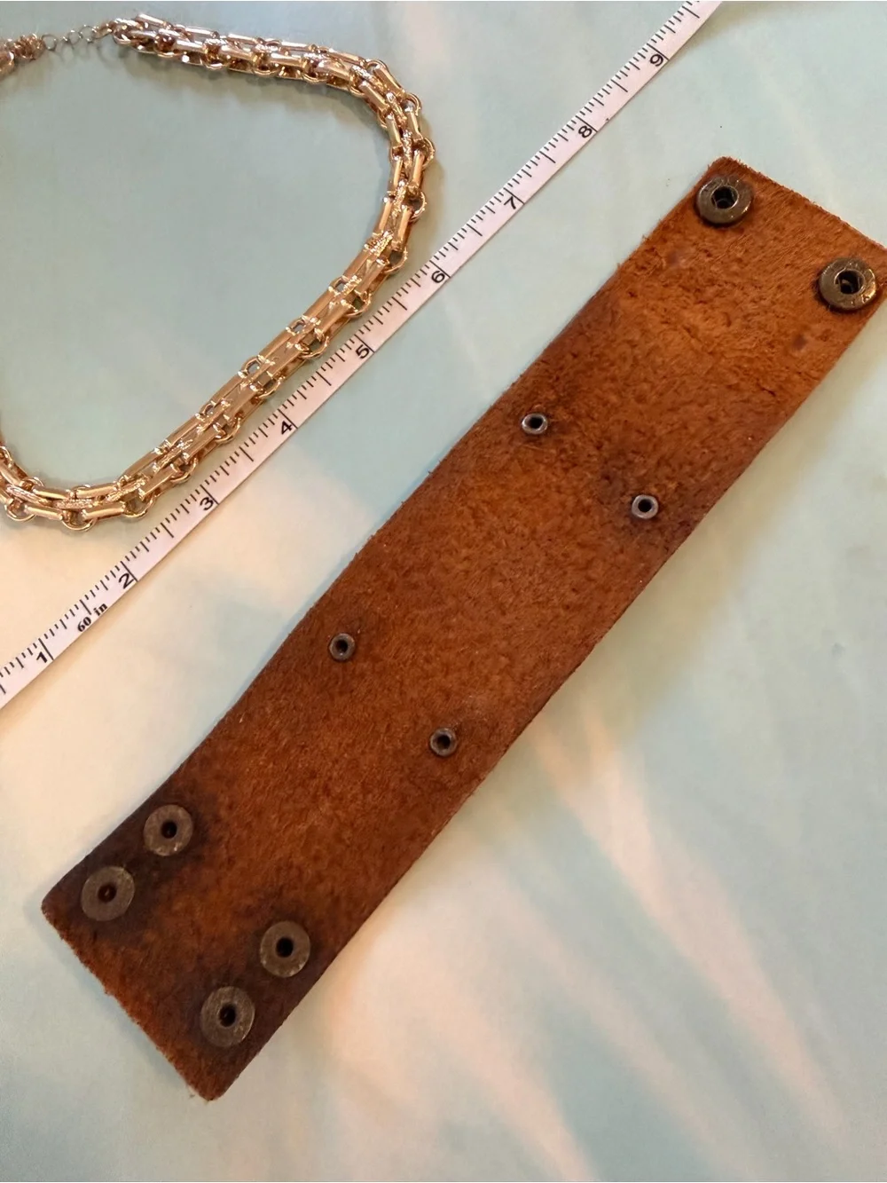 Inspirational Leather Bracelet w Gold Chain Link Necklace - Women Accessories 🤩